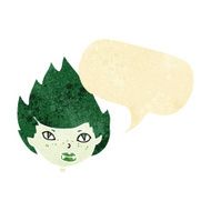 cartoon vampire head with speech bubble N2