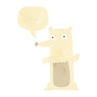 cartoon polar bear with speech bubble N3