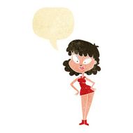 cartoon woman with hands on hips speech bubble N7