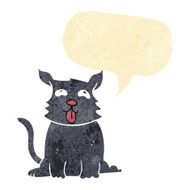 cartoon happy dog with speech bubble N7