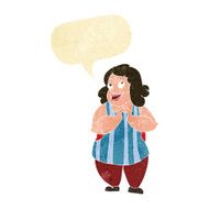 cartoon happy cook with speech bubble