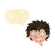 cartoon crazy excited woman with speech bubble