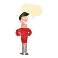 cartoon grinning man with speech bubble N4