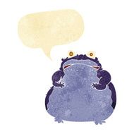 cartoon fat frog with speech bubble