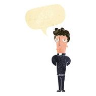 cartoon priest with speech bubble