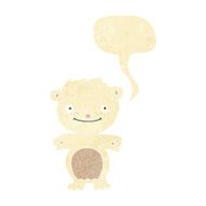 cartoon happy little polar bear with speech bubble N2