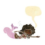 cartoon mermaid with tattoos speech bubble