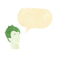cartoon vampire face with speech bubble N2