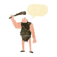 cartoon neanderthal with speech bubble