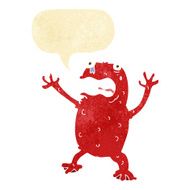 cartoon poisonous frog with speech bubble N4