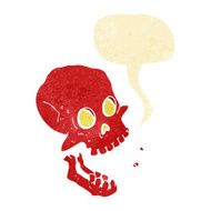 cartoon laughing skull with speech bubble N2