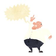 cartoon big fat boss with speech bubble N2