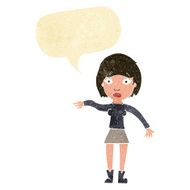 cartoon surprised woman with speech bubble N7