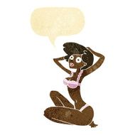 cartoon underwear model with speech bubble