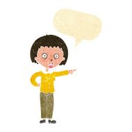 cartoon shocked woman with speech bubble