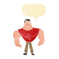 cartoon body builder with speech bubble N2