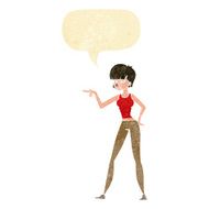 cartoon woman pointing with speech bubble N8