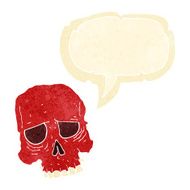 cartoon spooky skull with speech bubble N11