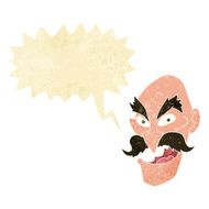 cartoon evil old man face with speech bubble N2