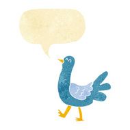 cartoon walking bird with speech bubble N2