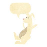 cartoon white rabbit with speech bubble