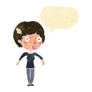 cartoon shocked woman with speech bubble N2