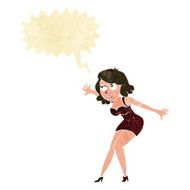 cartoon female spy with speech bubble N2