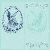 Vector graphic easter card with rabbit