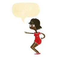 cartoon girl pointing with speech bubble N3