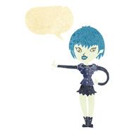 cartoon vampire girl giving thumbs up sign with speech bubble N2
