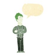cartoon vampire with speech bubble N4