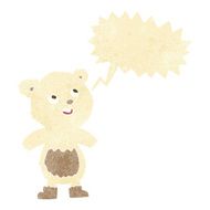 cartoon polar bear with speech bubble N4