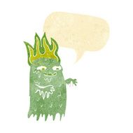 cartoon spooky ghost with speech bubble N2
