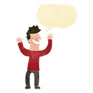 cartoon excited man with speech bubble N2