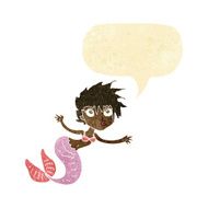 cartoon mermaid with speech bubble N4