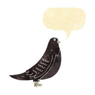 cartoon bird with speech bubble N9