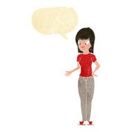 cartoon woman explaining with speech bubble N2
