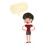 cartoon woman with hands on hips speech bubble N8