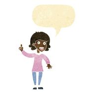 cartoon woman with idea speech bubble N5