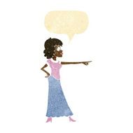 cartoon woman pointing finger with speech bubble N2