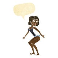 cartoon woman in lingerie with speech bubble N5