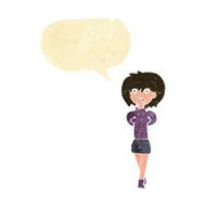 cartoon shocked woman with speech bubble N3