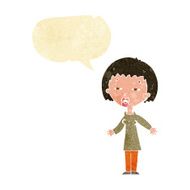 cartoon tired woman with speech bubble N2