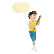 cartoon pretty punk girl with baseball bat speech bubble N2