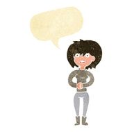 cartoon worried woman with speech bubble N3