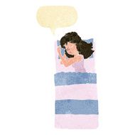 cartoon sleeping woman with speech bubble N2