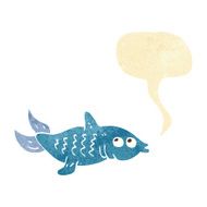cartoon fish with speech bubble N4