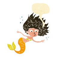 cartoon mermaid with speech bubble N5