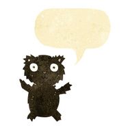cartoon black bear with speech bubble N5