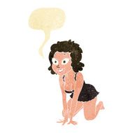 cartoon funny sexy woman with speech bubble N2